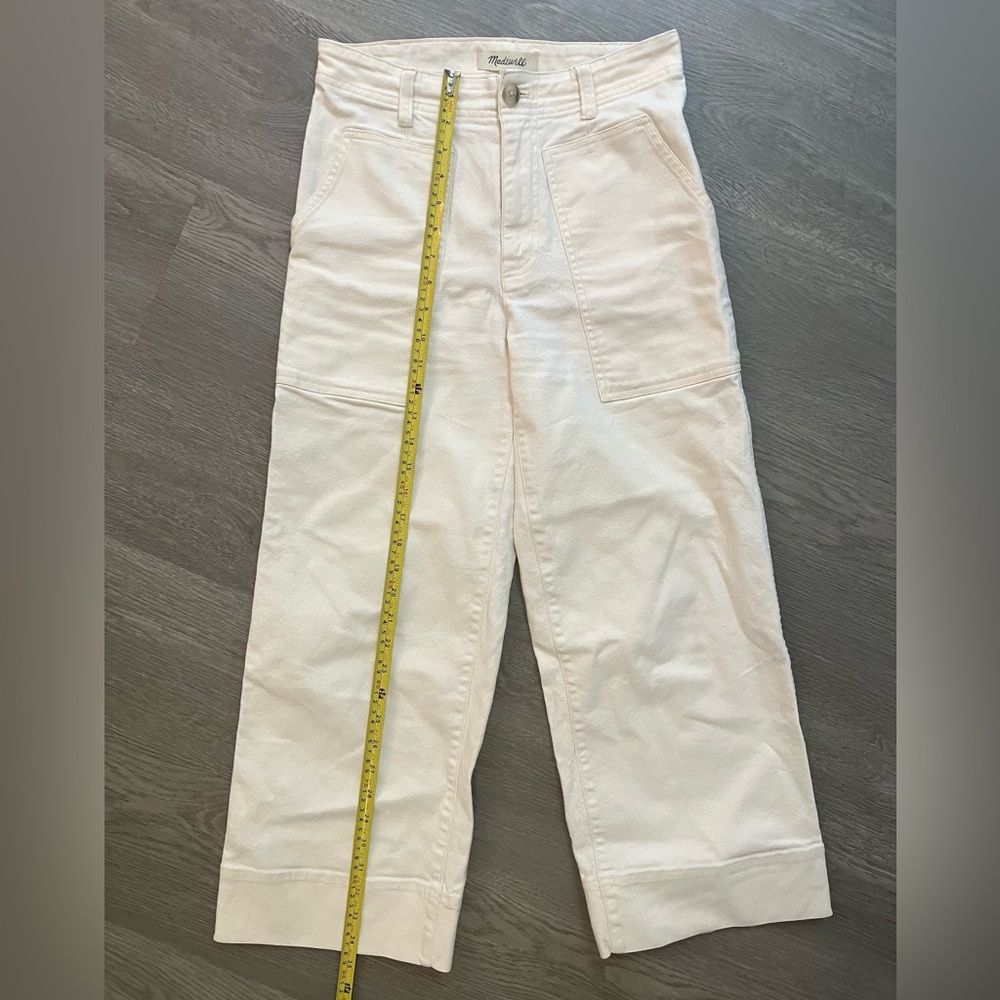 Madewell White Ankle Cropped Pants